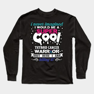 Super Cool Thyroid Cancer Awareness Ribbon Long Sleeve T-Shirt